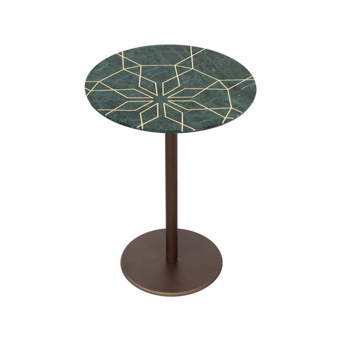 Marble Coffee Table with Brass Inlay